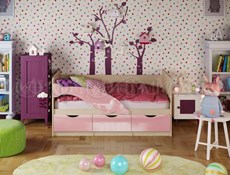 Детская кровать Дельфин-1, Розовый глянец 80х160 в Екатеринбурге