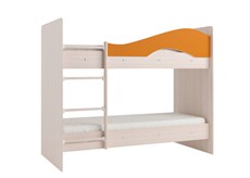 Детская 2-этажная кровать Мая на щитах, корпус Млечный дуб, фасад Оранжевый в Ярославле
