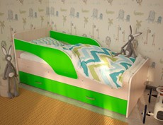 Детская кровать ТМК Максимка, корпус Млечный дуб, фасад Салатовый в Сочи