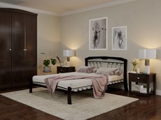 Кровать Муза 4 Лайт, 1600, черный/шоколад в Орле