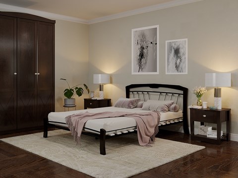 Кровать Муза 4 Лайт, 1600, черный/шоколад в Сочи - изображение