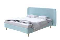Двуспальная кровать Lorena 140x200, Велюр (Scandi Cotton 20 Голубой Лед) в Ульяновске