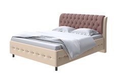 Полутороспальная кровать Como (Veda) 4 140х200, Экокожа (Бежевый/Молочный шоколад) в Сыктывкаре