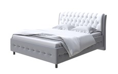 Кровать полутороспальная Como (Veda) 4 140х200, Экокожа (Серый с белым) в Хабаровске