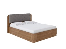 Двуспальная кровать с механизмом Wood Home 1 160х200, Антик (сосна) с брашированием/Лама Светло-серый в Сочи