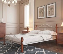Кровать 2-спальная Фортуна 1, 1600, белый/махагон в Саранске